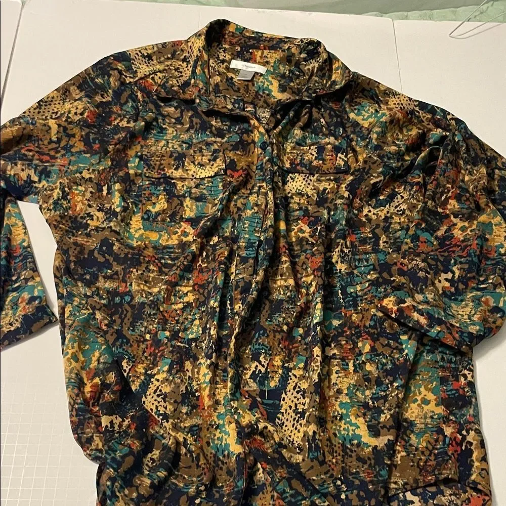 Bundle of 3X tops Dana Buchman Pink Patterned Blouse with Chain Accent and more - Picture 5 of 9